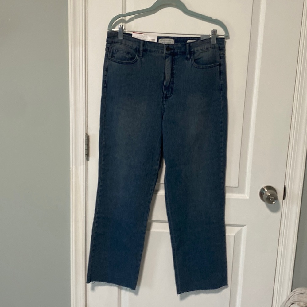 Social standard by sanctuary high rise crop straight blue jeans size US 14